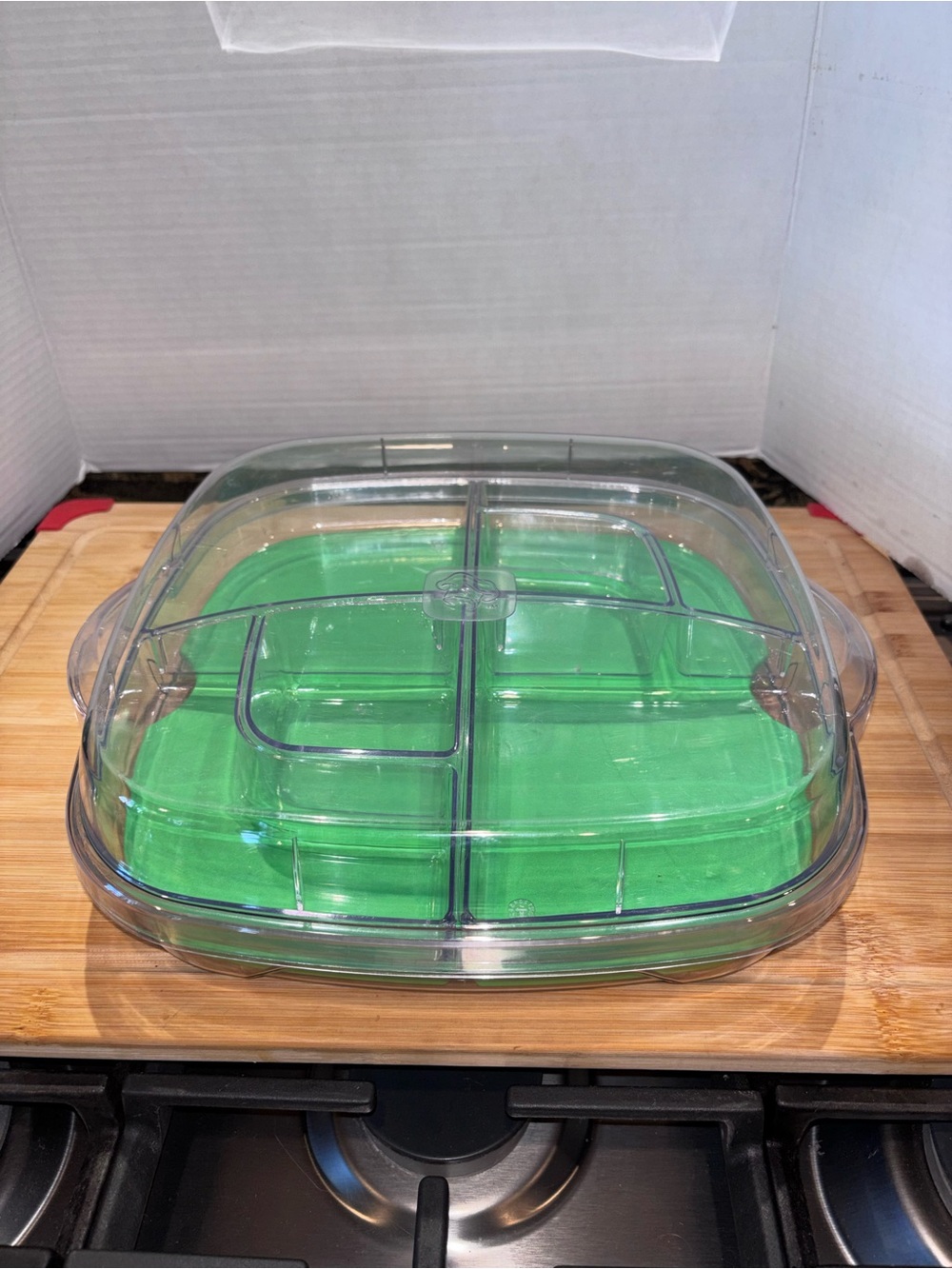 Pampered Chef Cool & Serve with freezer packs and veggie & egg holder